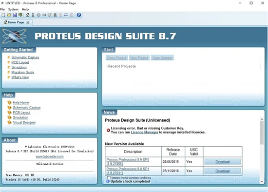 Proteus操作界面示意图