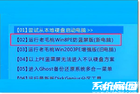 PE系统选择界面
